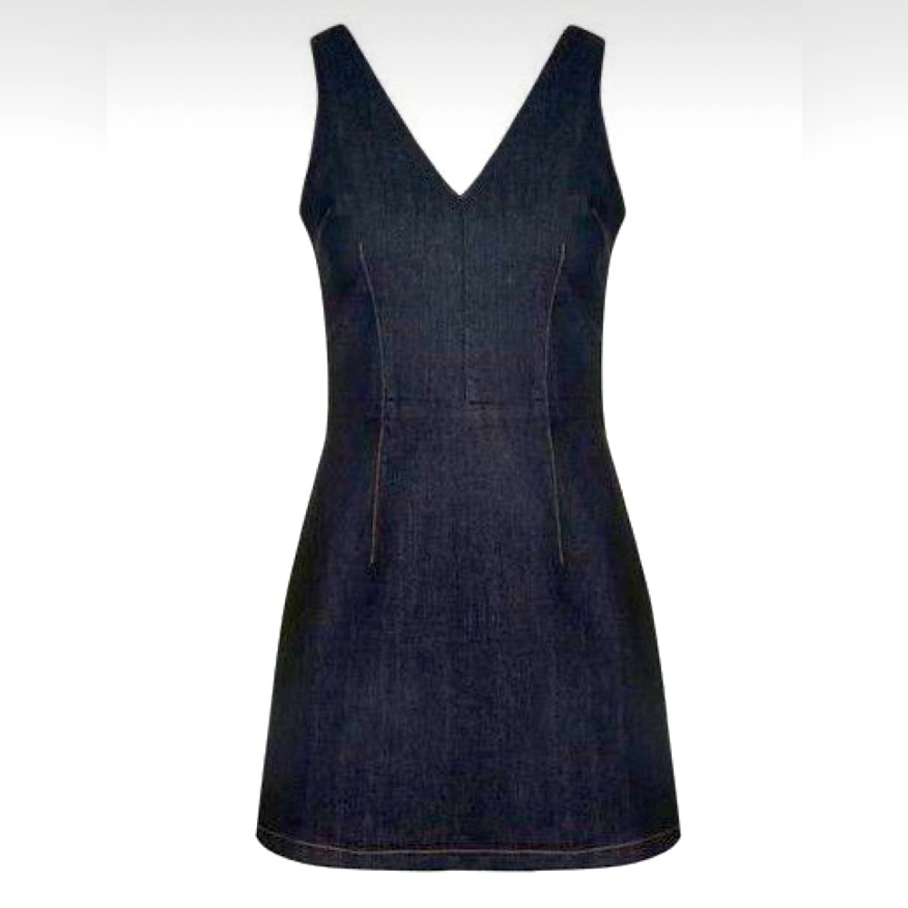 Topshop Moto Denim Dress Zip Sleeveless Mini